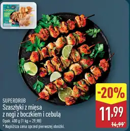 ALDI Szaszłyki z mięsa z nogi z boczkiem i cebula oferta