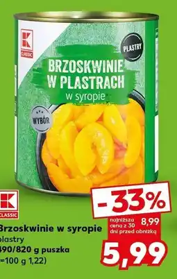 Kaufland Brzoskwinie w syropie - plastry K-Classic oferta