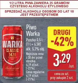 ALDI Piwo Warka oferta