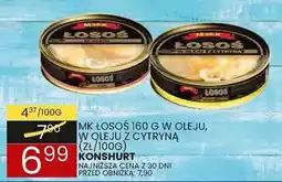 Wafelek Konserwa mk łosoś 160g w oleju, w oleju z cytryną Konsport oferta
