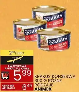 Wafelek Konserwa krakus 300g różne rodzaje Animex oferta