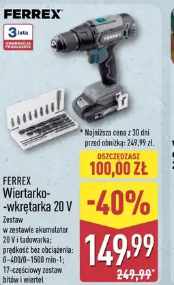 ALDI Wiertarko-wkrętarka Ferrex oferta