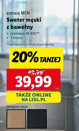 Lidl Sweter męski Esmara oferta