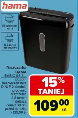 Carrefour Niszczarka Hama oferta