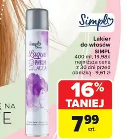 Carrefour Lakier do włosów Simpl oferta