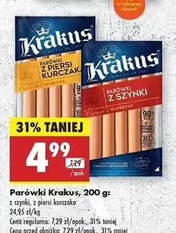 Biedronka Parówki z piersi kurczaka Krakus Animex oferta