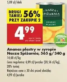 Biedronka Ananas w lekkim syropie plastrach Nasza Spiżarnia oferta