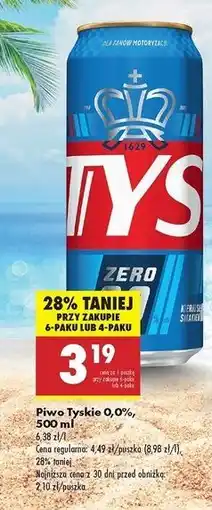 Biedronka Piwo Tyskie 0.0% oferta