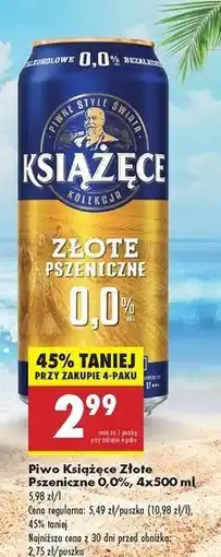 Biedronka Piwo Książęce Złote Pszeniczne 0.0% oferta
