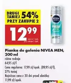 Biedronka Pianka do golenia Nivea Men Fresh Kick oferta