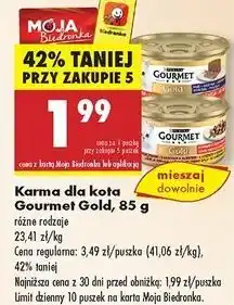 Biedronka Karma dla kota wołowina z kurczakiem w sosie pomidorowym Purina Gourmet Gold oferta