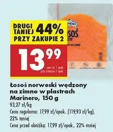 Biedronka Łosoś norweski wędzony plastry Marinero oferta