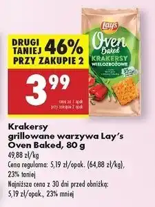 Biedronka Krakersy wielozbożowe papryka, zielona cebulka i pomidor Lay's Oven Baked (Prosto Z Pieca) oferta