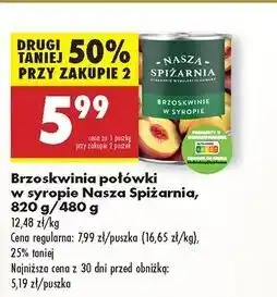 Biedronka Brzoskwinie w syropie Nasza Spiżarnia oferta