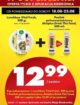 Biedronka Posiłek pełnowartościowy waniliowy Aktiplus oferta