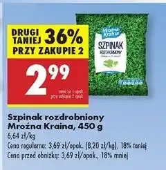 Biedronka Szpinak rozdrobniony Mroźna Kraina oferta