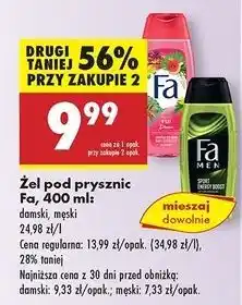 Biedronka Żel pod prysznic Fa Men Sport Energy Boost oferta