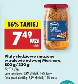Biedronka Płaty śledziowe smażone w zalewie octowej Marinero oferta