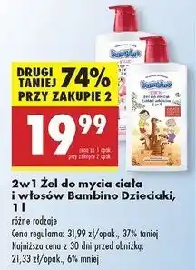 Biedronka Żel do mycia ciała i włosów 2w1 bolek lolek surykatki Bambino Dzieciaki oferta