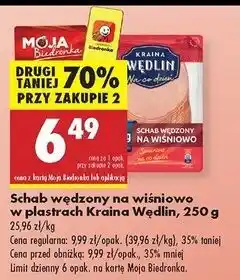 Biedronka Schab wędzony na wiśniowo w plastrach Kraina Wędlin oferta
