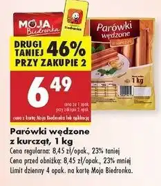 Biedronka Parówki wędzone z kurcząt Konspol oferta