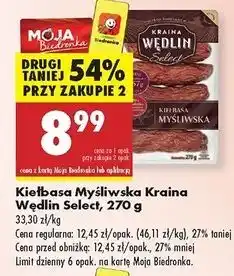 Biedronka Kiełbasa myśliwska Kraina Wędlin Select oferta