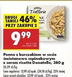 Biedronka Penne szpinak ricotta i kurczak Donatello oferta
