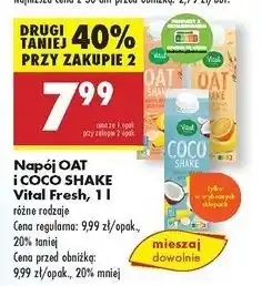 Biedronka Napój coco shake kokos banan gruszka Vital Fresh oferta