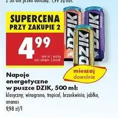 Biedronka Napój energetyczny zero kalorii ananas Wk Dzik oferta