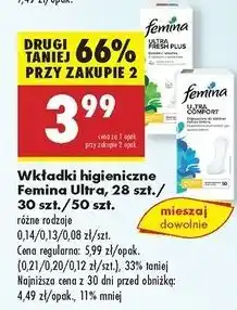 Biedronka Wkładki ultra fresh plus Femina oferta