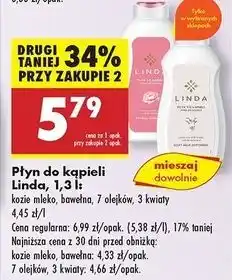 Biedronka Płyn do kąpieli 3 kwiaty Linda oferta