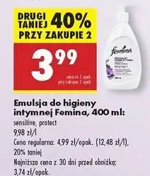 Biedronka Emulsja do higieny intymnej protect pompka Femina Intimea oferta
