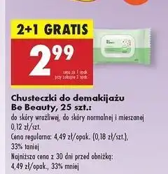 Biedronka Chusteczki do demakijażu łagodzące Be Beauty oferta