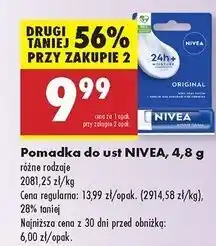 Biedronka Pomadka do ust original Nivea 24H Melt-In Moisture oferta