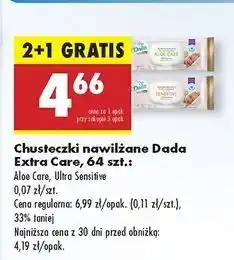 Biedronka Chusteczki wilgotne sensitive Dada Extra Care oferta