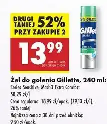 Biedronka Żel do golenia extra comfort Gillette Mach3 oferta