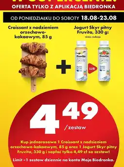 Biedronka Jogurt truskawka kiwi Fruvita Skyr oferta