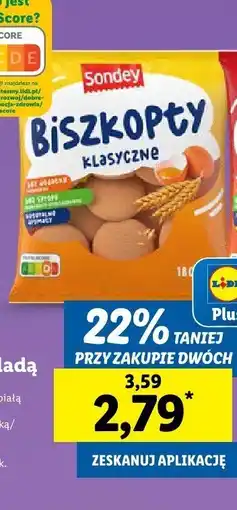 Lidl Biszkopty klasyczne Sondey oferta
