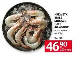 Selgros Krewetki białe surowe całe oferta