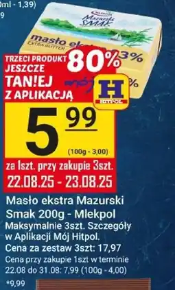 Hitpol Masło ekstra Mazurski Smak - Mlekpol oferta