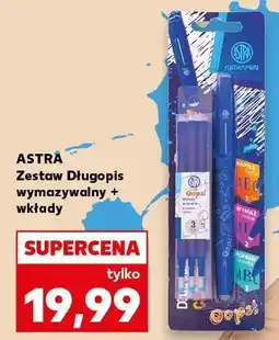 Kaufland Długopis ścieralny oops! niebieski + 2 wkłady Astra oferta