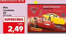 Kaufland Blok rysunkowy a4 20 kartek cars Unipap oferta