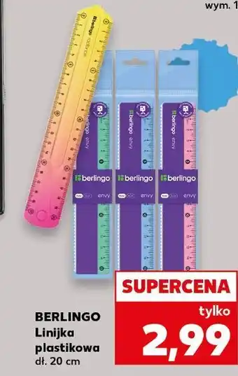 Kaufland Linijka plastikowa 20 cm Berlingo oferta