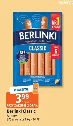 E.Leclerc Parówki Berlinki Classic Animex oferta