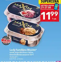 Lewiatan Lody Maxim jogurt&owoce leśne, tiramisu&mascarpone oferta