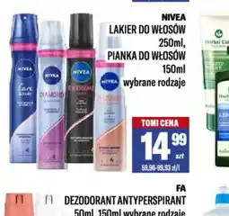TomiMarkt Nivea lakier do włosów, pianka do włosów oferta