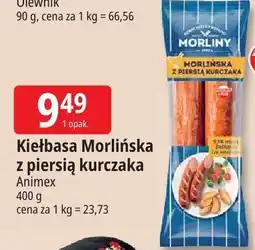 E.Leclerc Kiełbasa Morlińska z piersią kurczaka Animex oferta