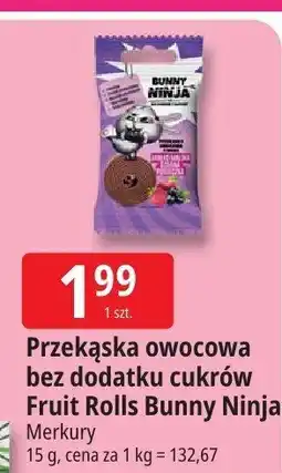 E.Leclerc Przekąska owocowa Fruit Rolls Bunny Ninja Merkury oferta