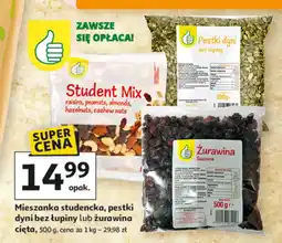 Auchan Mieszanka studencka, pestki dyni bez łupiny lub żurawina Auchan oferta