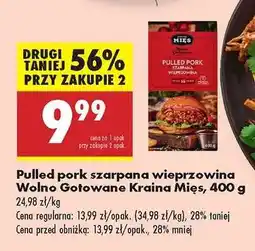 Biedronka Pulled pork szarpana wieprzowina Wolno Gotowane Kraina Mies, 400 g oferta